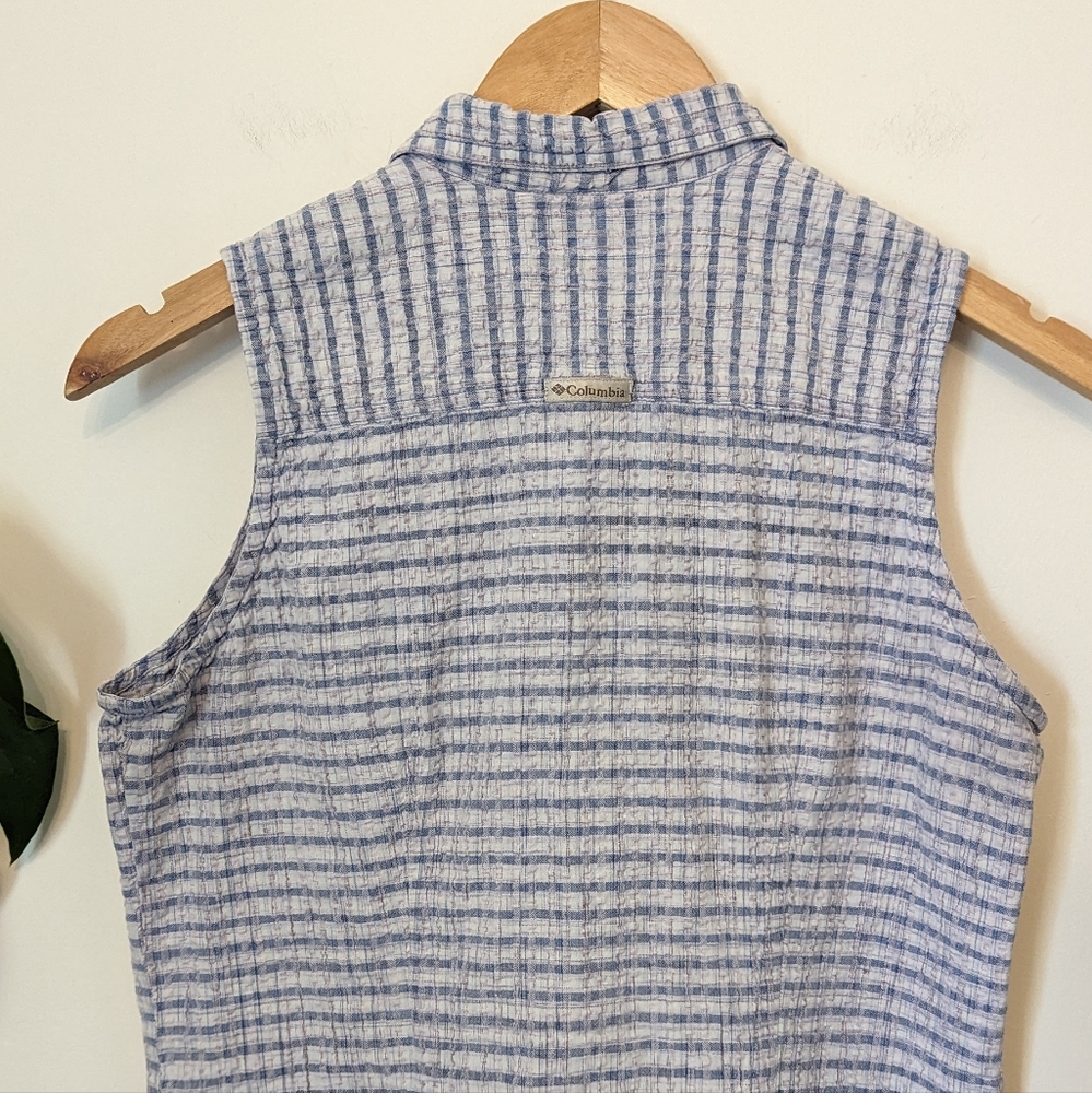 Columbia | S | Button Front Lavender + Blue Button Front Top - Picture 5 of 9